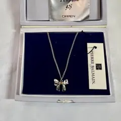 未使用 PIERRE BALMAIN バルマン ネックレス リボン シルバー