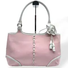 備品　marie claire　マリクレール　ハンドバッグ　キャンバス　レザー