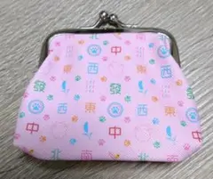 NEKO 麻雀 モノグラム がま口 【ピンク】