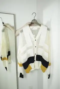 TOGA PULLA メッシュニットカーディガン