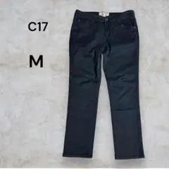 C17◆ストレートパンツ　ブラック ストレッチ　C326