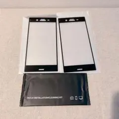 ＊Xperia XZ1 ガラスフィルム 2枚セット 3D曲面 ブラック 縁