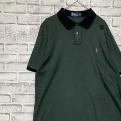 ラルフローレン！ポロシャツ！半袖　グリーンロゴ刺繍 XL 14