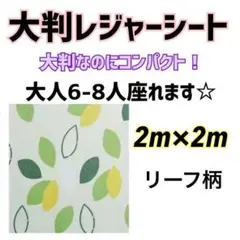 【新品】大判レジャーシート リーフ 撥水 折りたたみ 2m 200×200cm
