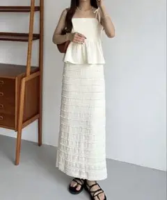 ペプラムキャミビスチェ+フリルスカートSET callautia
