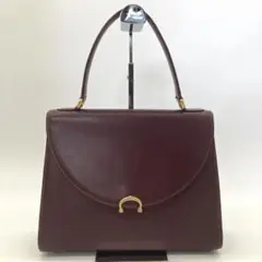 【美品】カルティエ ハンドバッグ マストライン C金具 フラップ ボルドー