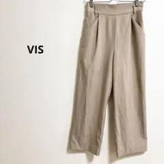 b676【ヴィス】ワイドパンツ大人カジュアルウエストゴムオフィスビジネスシンプル