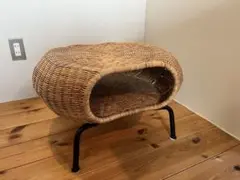 IKEA ガムレフルト オットマン ラタン 籐 スツール 収納付