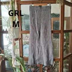 GRL グレー リブ編み タイトスカート M