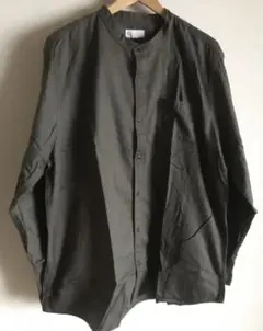 ◆GAP　コットンシャツ　長袖　ヘンリーネック　XL　カーキ