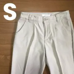【 grove グローブ 】タック スリムパンツ スラックス ベージュ S