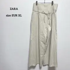 美品 ザラ 大きいサイズ ハイウエストワイドチノパン 3L相当 バギー ベージュ