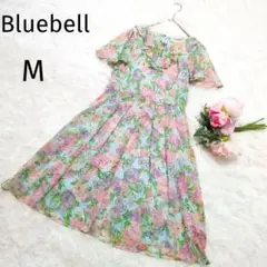 ブルーベルBluebell　花柄半袖ワンピース　フレア　パステルカラー　4477