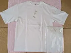 UNIQLO エアリズムコットン オーバーサイズTシャツ5分袖 L　白2枚セット