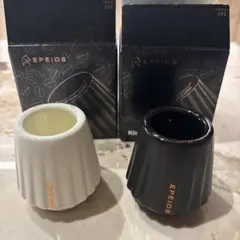 デミタスカップ kisscup epeios ブラックと白　２個セット