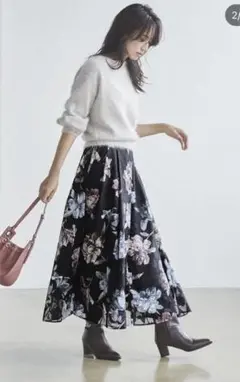 マイストラーダ 花柄 エアリーフラワーロングスカート