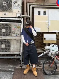 90s 半袖シャツ　チェック　短丈　cityboy ノームコア　古着　ボックス
