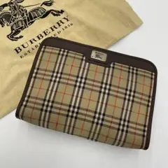 美品✨バーバリー クラッチバッグ セカンドバッグ ノバチェック ビンテージ 茶