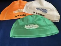 《セントラル》CENTRAL SPORTS 水泳帽3セット グリーン白オレンジ