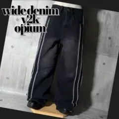 y2k sideline stitch black denim pants