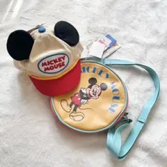 【新品未使用】しまむら はるぴ ディズニー ミッキー キャップ＆ショルダーバッグ
