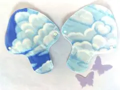 きのこ布ナプキン/布ライナー “青空” 2枚セット
