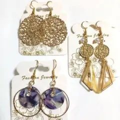 No.31　ハンドメイドピアス　3ペア