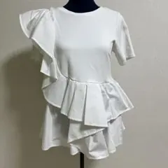 Rirandture フリル付きTシャツ Mサイズ ホワイト
