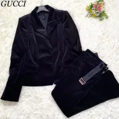 美品✨グッチ セットアップ ベロア生地 ストレッチ性◎ 総裏地 ブラック