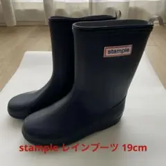 【stample 】レインブーツ 19cmネイビー キッズ レインシューズ 長靴