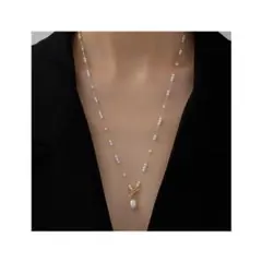 V字ネックレス アクセサリー ドレスアクセ 結婚式 スッキリ