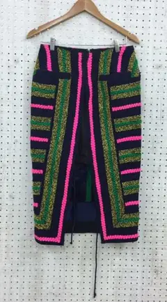サカイ sacai 2015年AW ニット刺繍入り 変形ウール スカート
