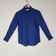 ユニクロ リネンシャツ ブルー Sサイズ
