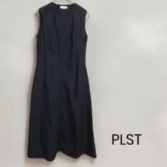 PLST プラステ ノースリーブ ワンピース ロング ネイビー M