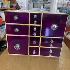 ★ 昭和レトロ カセッター プラスチック クリアカラー パープル 収納ケース