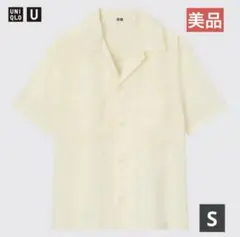 美品✨　格安　ユニクロU シアーコットンシャツ　黄 S 羽織り 半袖