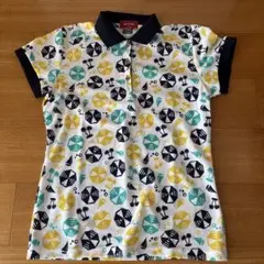 ヨネックスゴルフYONEX 速乾性ポロシャツ　柄 グリーン　青