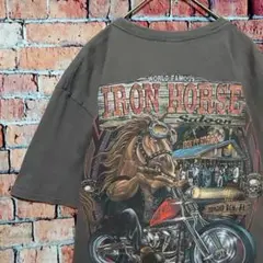 GILDAN　アイアンホースサロン　半袖Tシャツ　グレー　コットン 100%　L