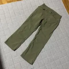 クロップドパンツ オリーブ色 W67 麻入り