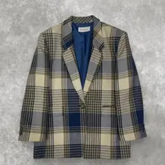 Barmarne チェック柄ジャケット 1つボタン レディース 秋冬 古着