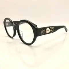 CHANEL 眼鏡用フレーム 新作ココマークカメリアパール付ブラック