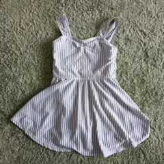 女の子用ストライプワンピース水着 100cm