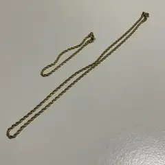 ゴールドツイストチェーンネックレス　ブレスレットセット