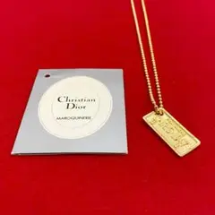 極 美品 レア クリスチャンディオール ロゴ プレート ネックレス ペンダント