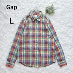 ギャップ　Gap　長袖シャツ　メンズ　レギュラーカラー　L　カジュアル
