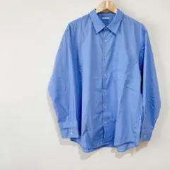 GU ブロードシャツ(長袖) ブルー L