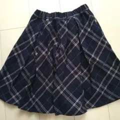 branshes ネイビー チェック柄 スカート XL