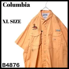 新品 コロンビア PFG 半袖シャツ シャーベットカラー オレンジ メンズ XL