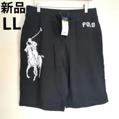 ☆新品☆POLORALPHLAUREN　ビッグポニー柄ハーフパンツ　ブラックLL