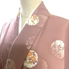 2m2286 着物 袷 小紋 ピンク 白 黄色 橙色 花柄 和装